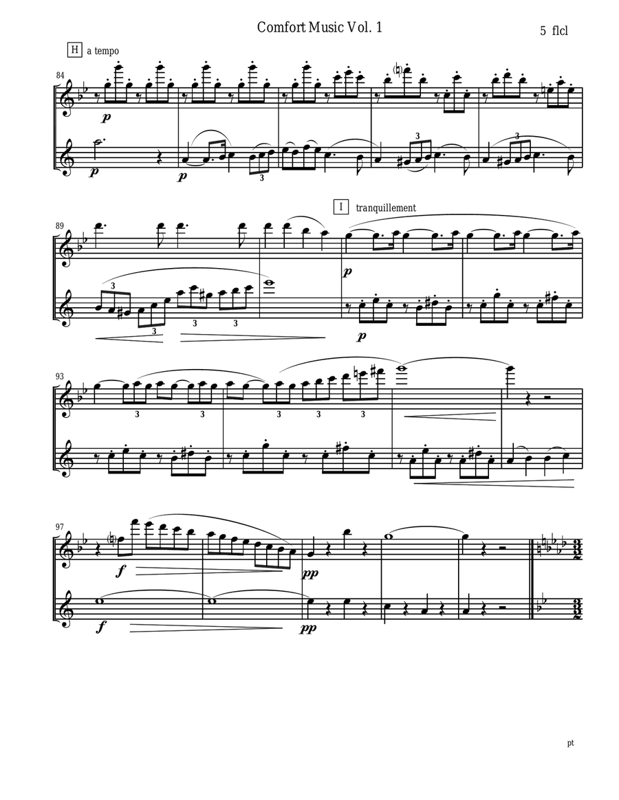 Comfort Music for Flute and Clarinet duet Woodwind Duet scores gallery preview page 5