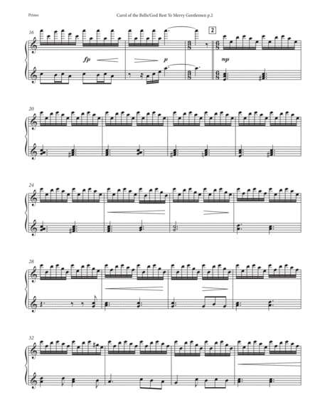 Carol of the Bells Medley - One Piano, Four Hands image number null