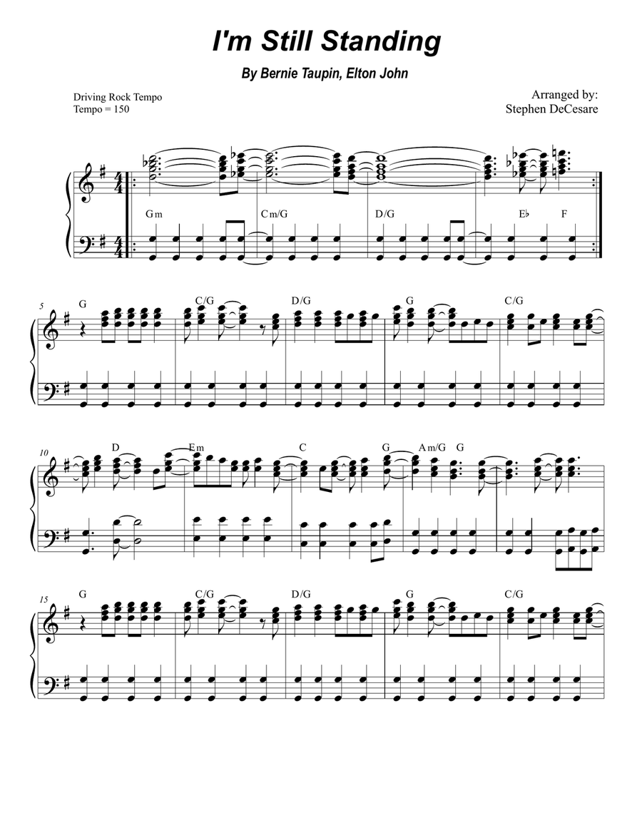 I'm Still Standing Piano scores gallery preview page 6