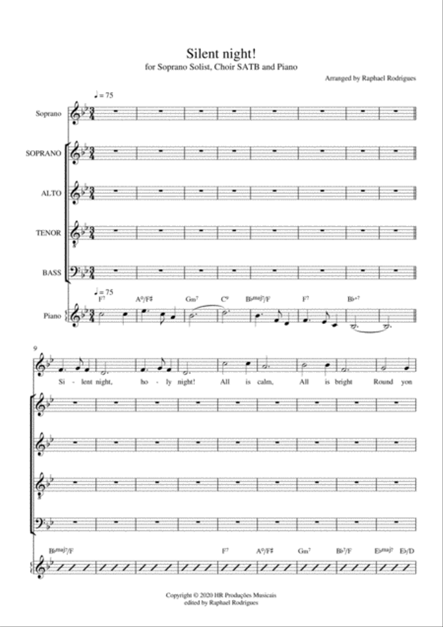 Silent Night 4-Part scores gallery preview page 1