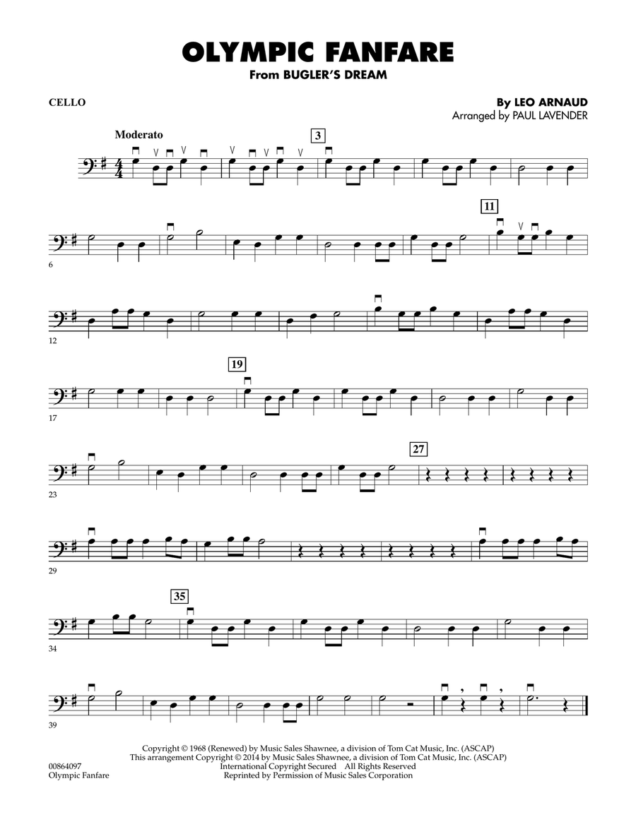 Olympic Fanfare (Bugler's Dream) - Cello Orchestra scores gallery preview page 1