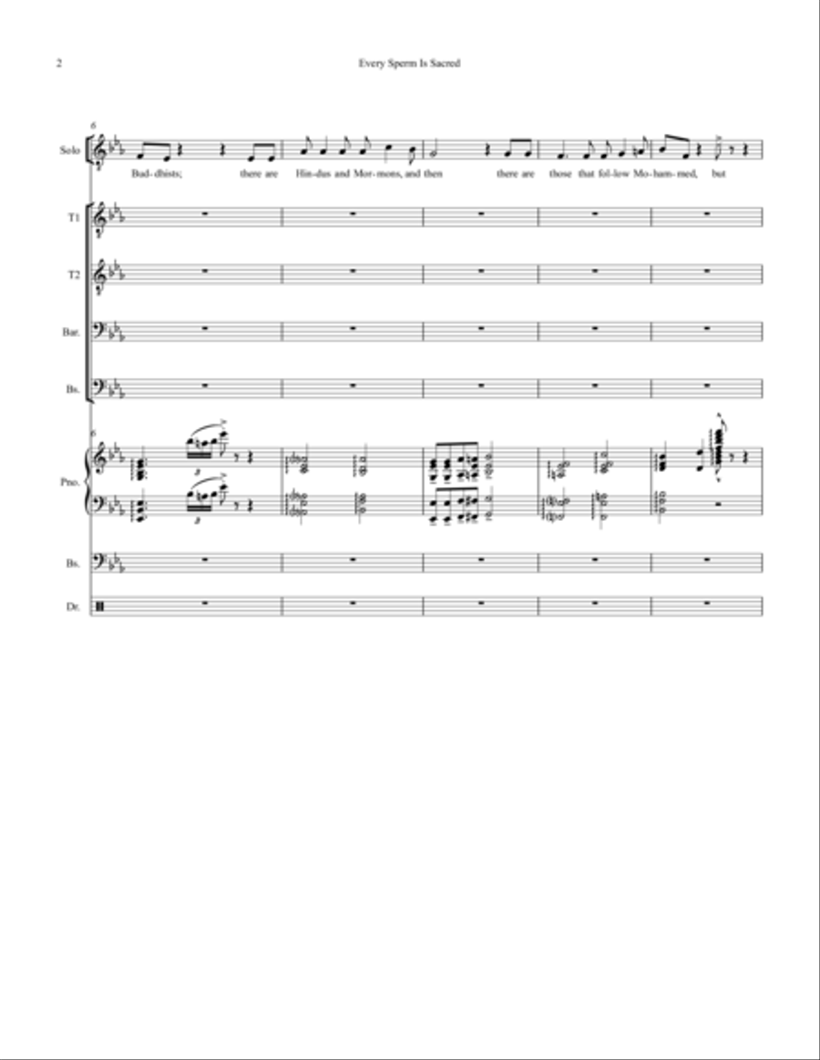 Every Sperm Is Sacred Small Ensemble scores gallery preview page 2