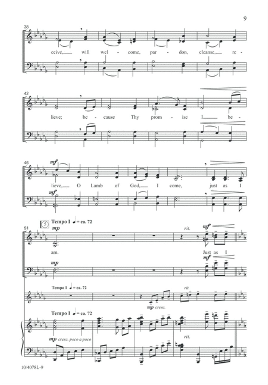 Just As I Am, I Come 4-Part scores gallery preview page 10