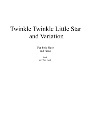 Book cover for Twinkle Twinkle Little Star and Variation for Flute and Piano