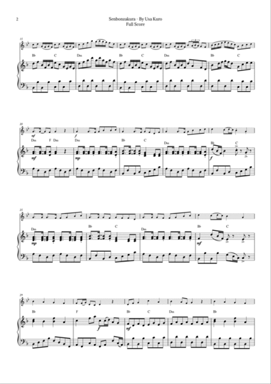 Senbonzakura Chamber Music scores gallery preview page 2