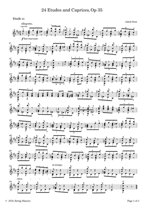 DONT 24 Etudes and Caprices Op35, for Violin No 11