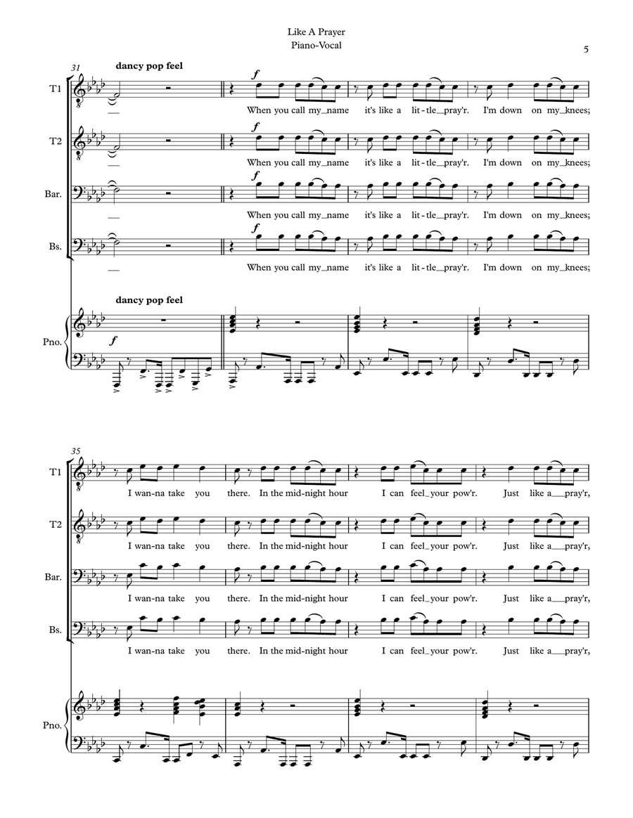 Like A Prayer TTBB scores gallery preview page 5