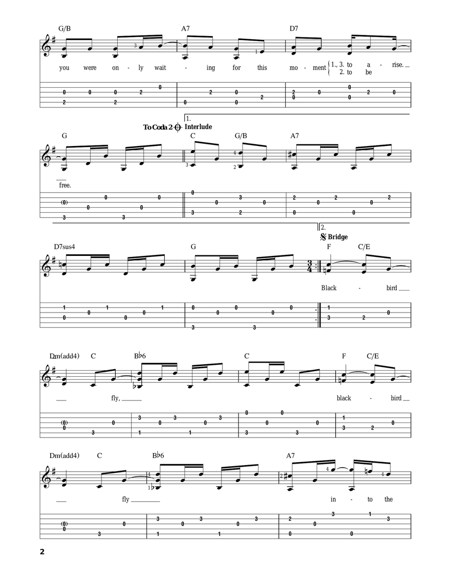 Blackbird Blackbird Acoustic Guitar scores gallery preview page 2