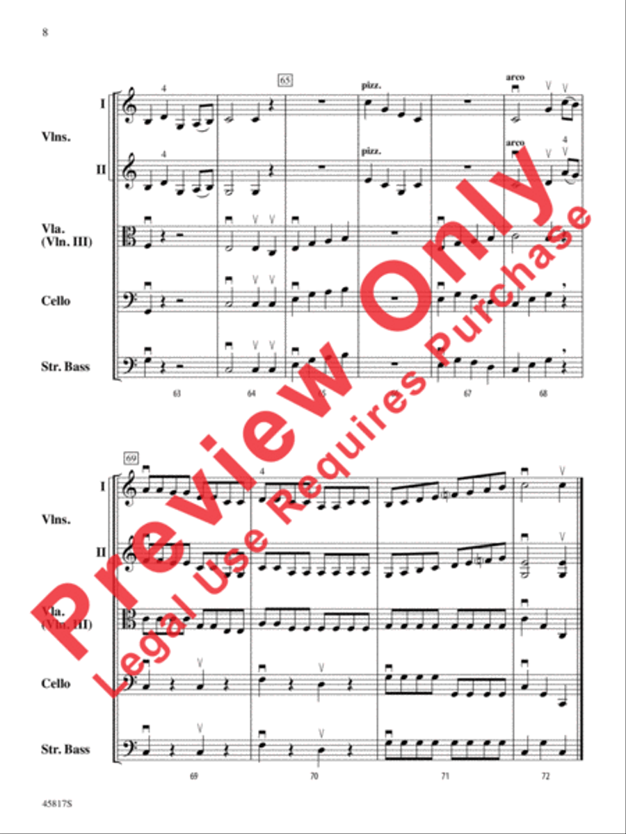 The Girl I Left Behind Me String Orchestra scores gallery preview page 8