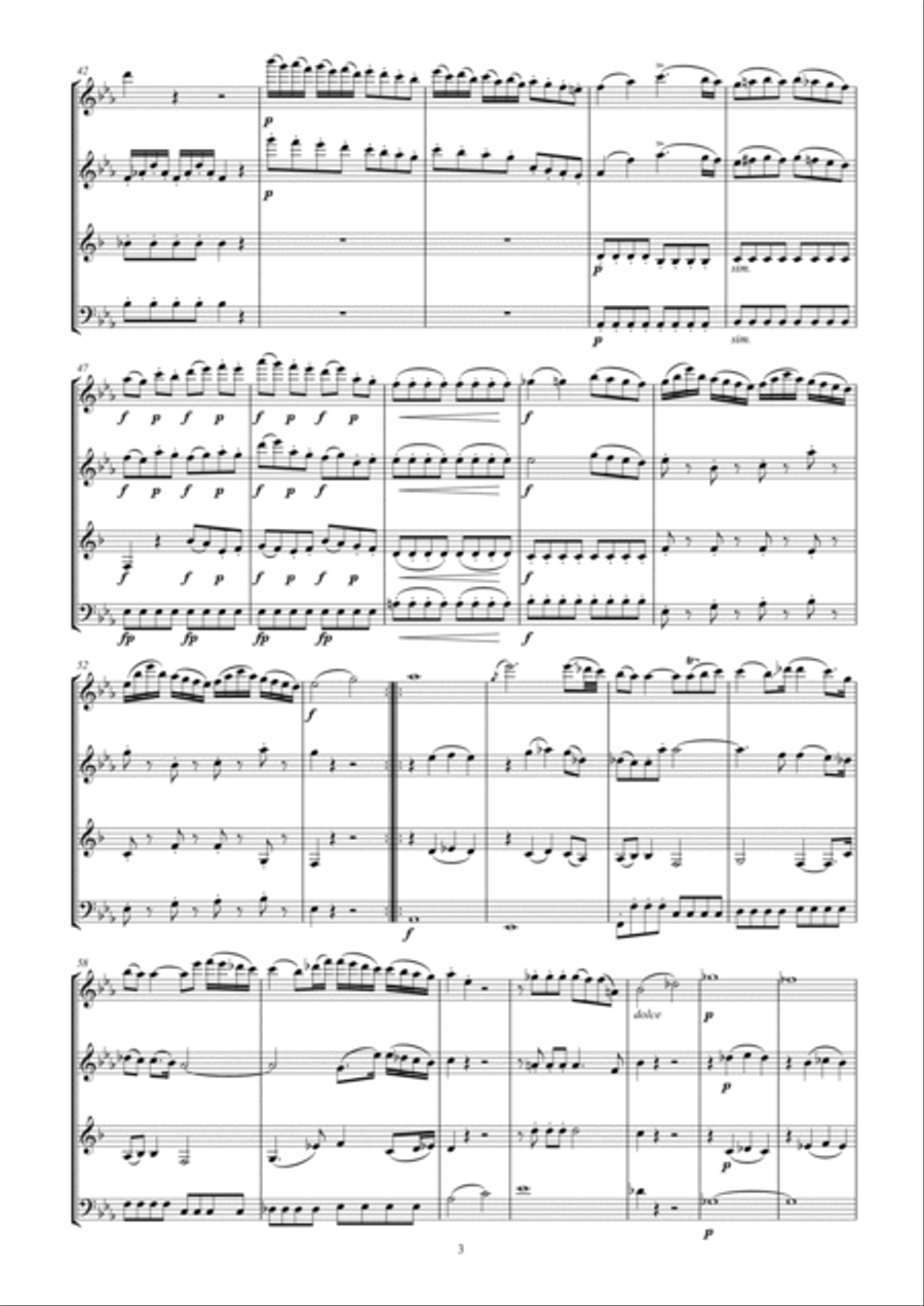Haydn Quartet n C minor OP. 17 No. 4 arr. Woodwind Quartet Woodwind Quartet scores gallery preview page 3
