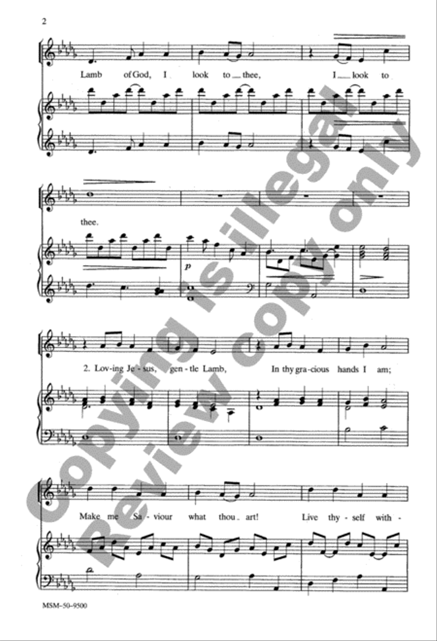 Loving Jesus, Gentle Lamb 2-Part scores gallery preview page 3