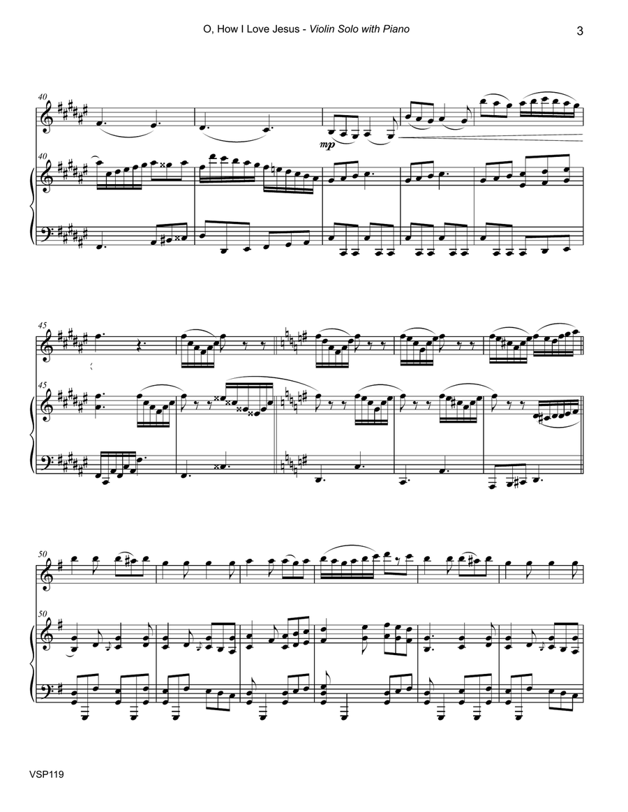 O HOW I LOVE JESUS - VIOLIN SOLO with Piano Accompaniment O HOW I LOVE JESUS - VIOLIN SOLO with Piano Accompaniment Violin Solo scores gallery preview page 3