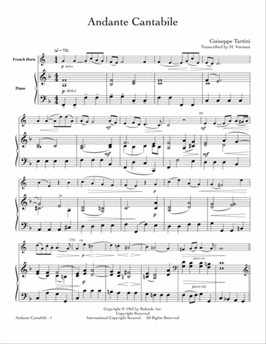 Andante Cantabile School and Community scores gallery preview page 1