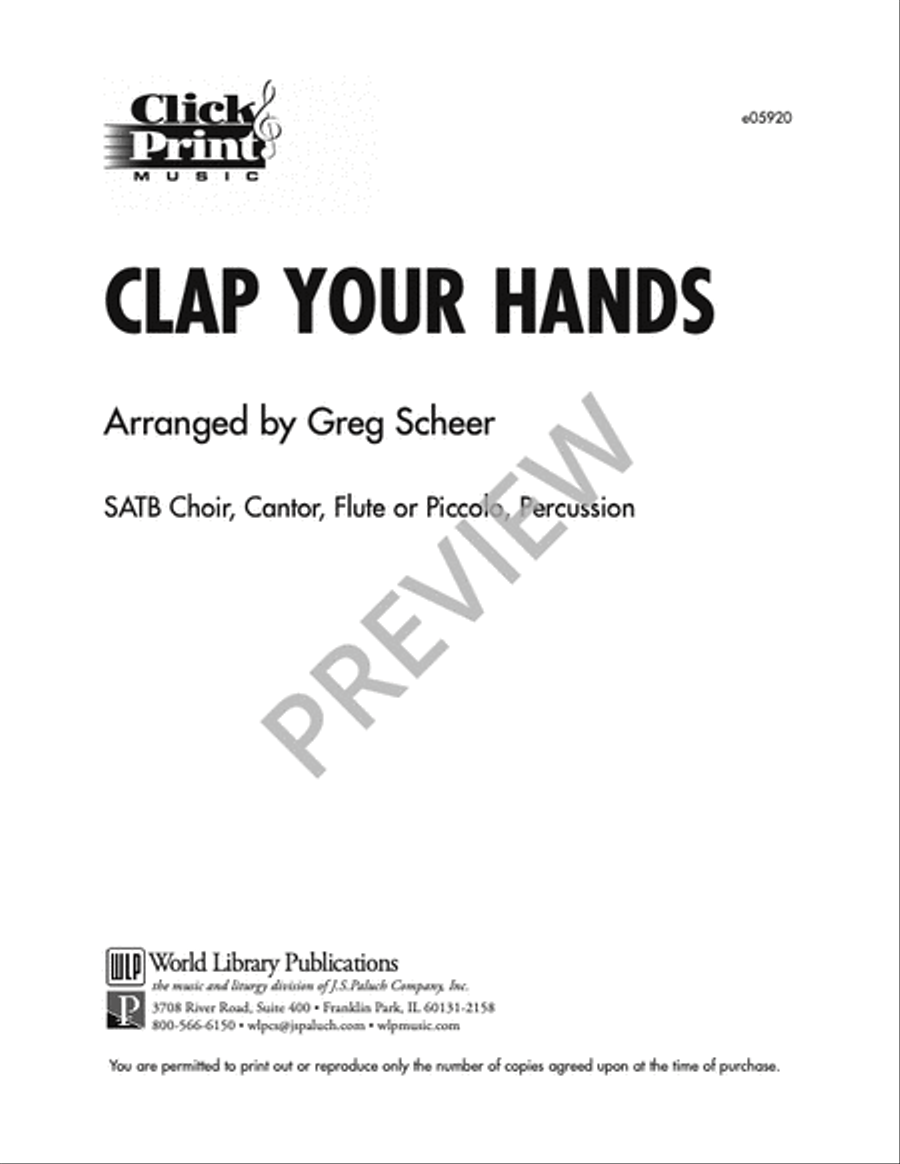 Clap Your Hands 4-Part scores gallery preview page 9