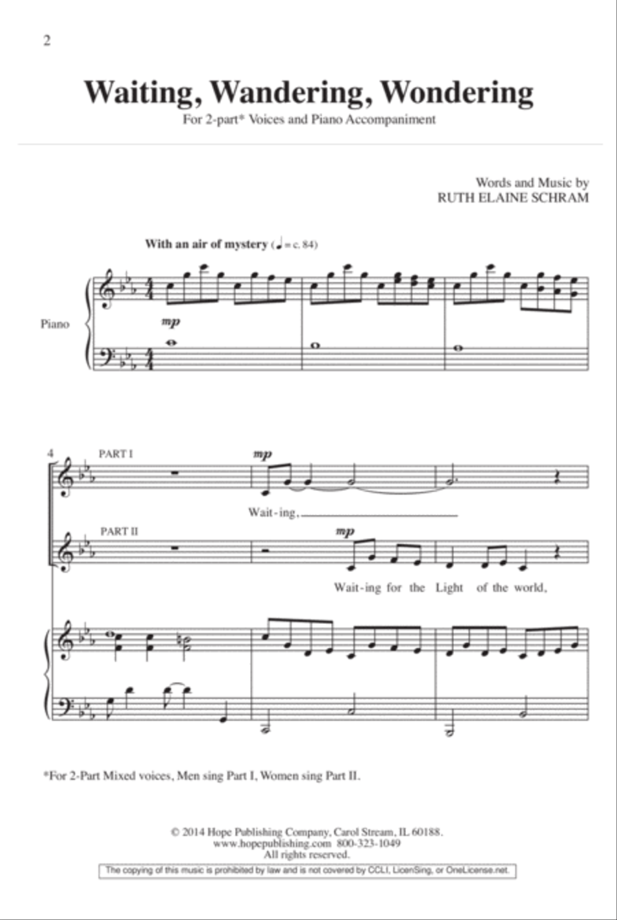 Waiting, Wandering, Wondering 2-Part scores gallery preview page 3
