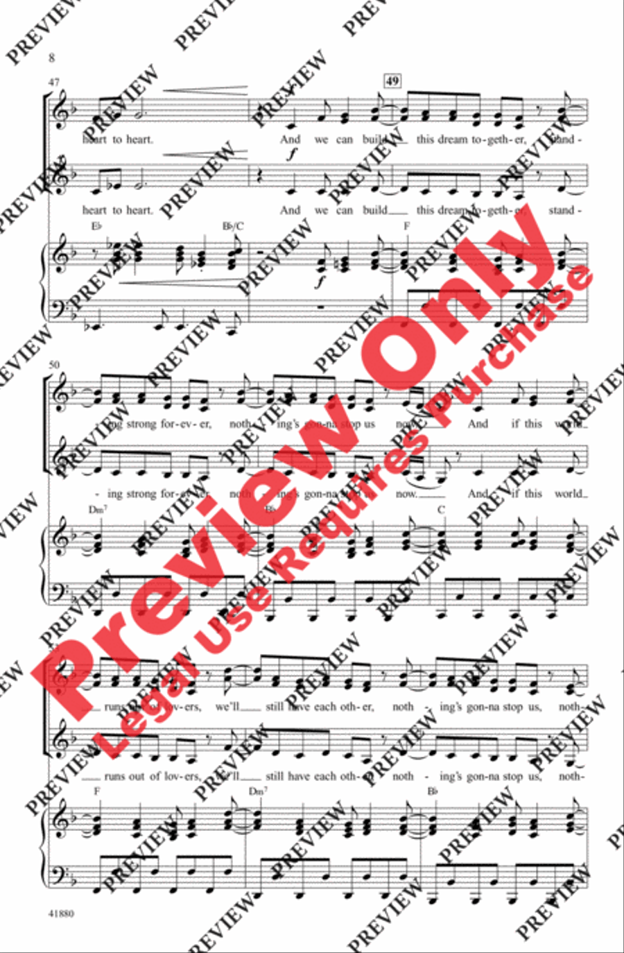 Nothing's Gonna Stop Us Now Women's Choir scores gallery preview page 8
