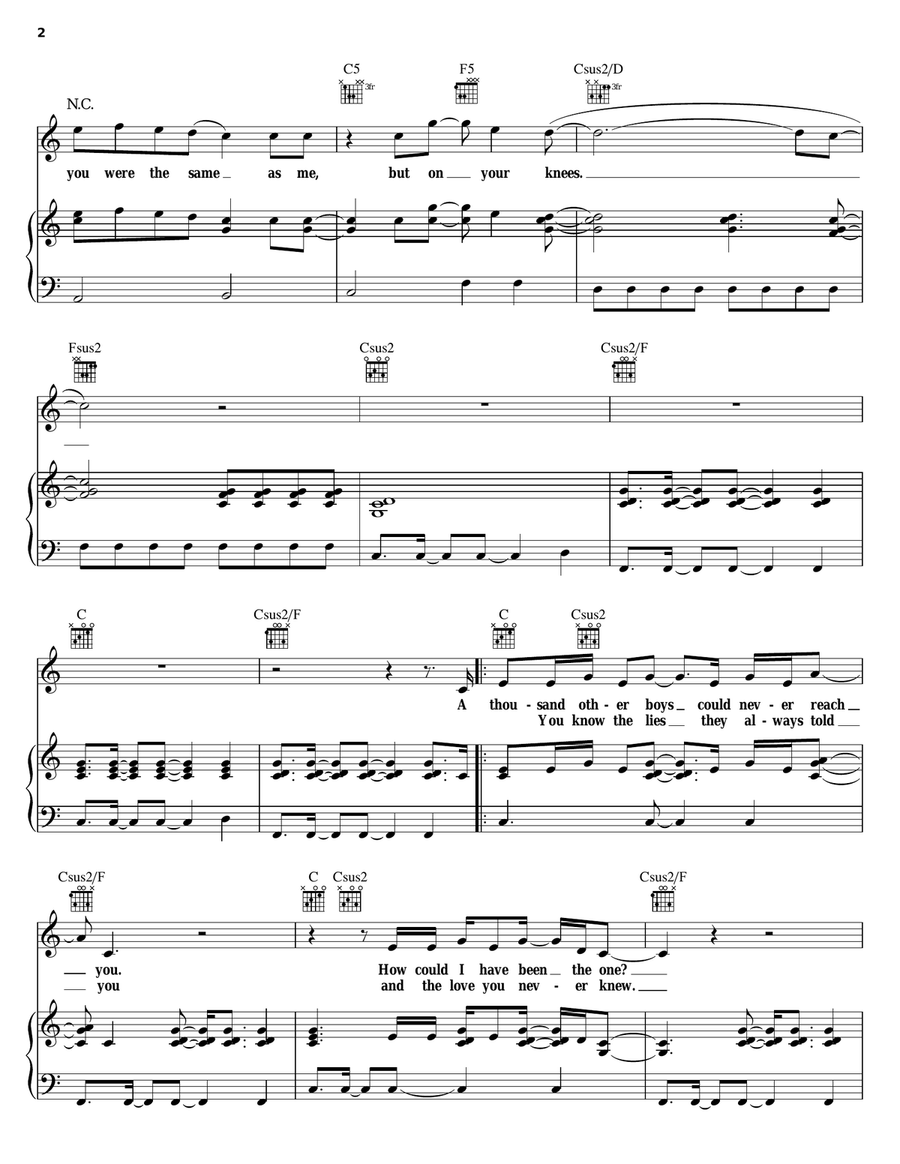 Black Balloon Piano, Vocal, Guitar scores gallery preview page 2