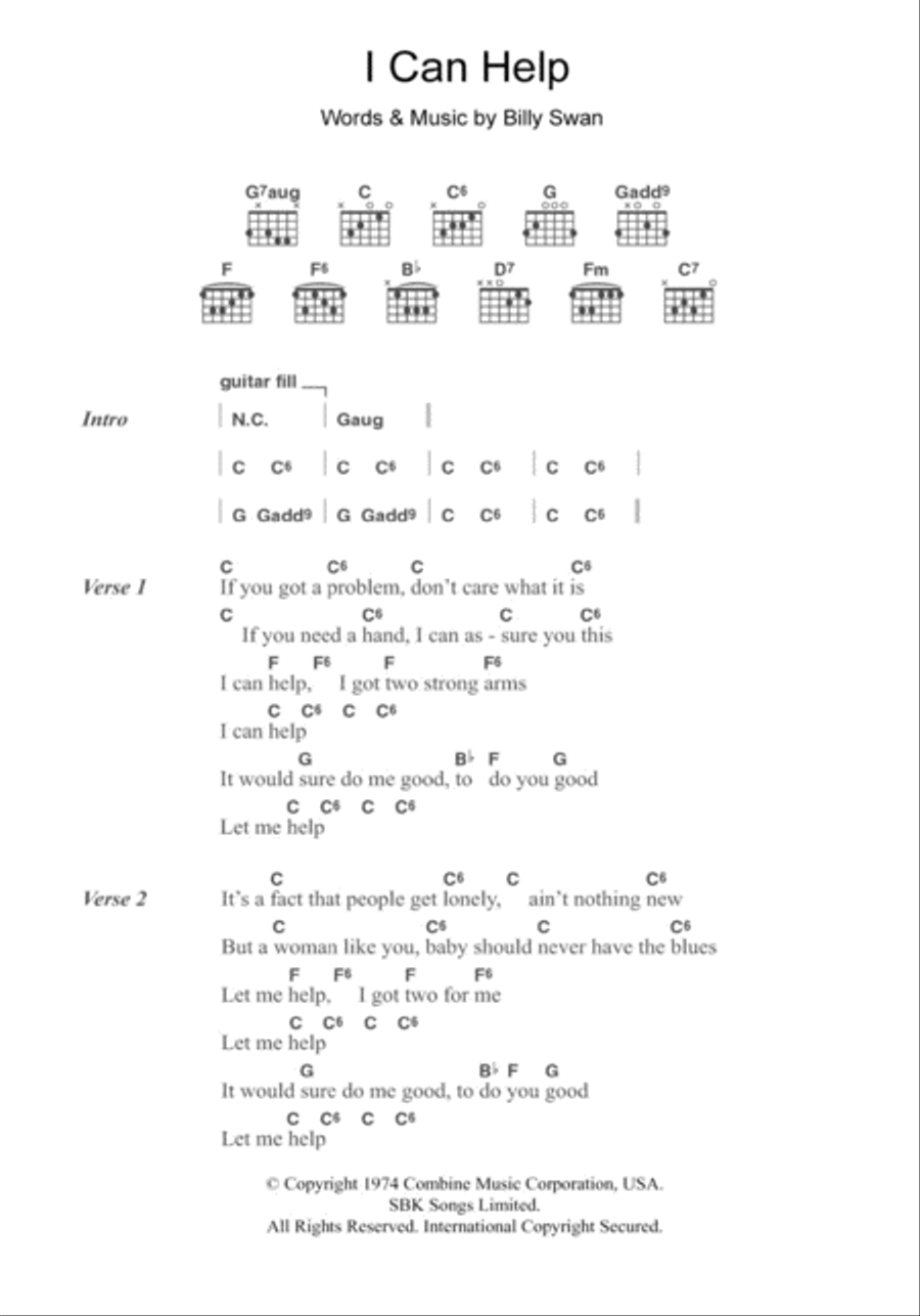 I Can Help Acoustic Guitar scores gallery preview page 1