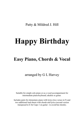 Happy Birthday (Easy Piano, Chords & Vocal)