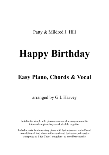 Happy Birthday (Easy Piano, Chords & Vocal) image number null