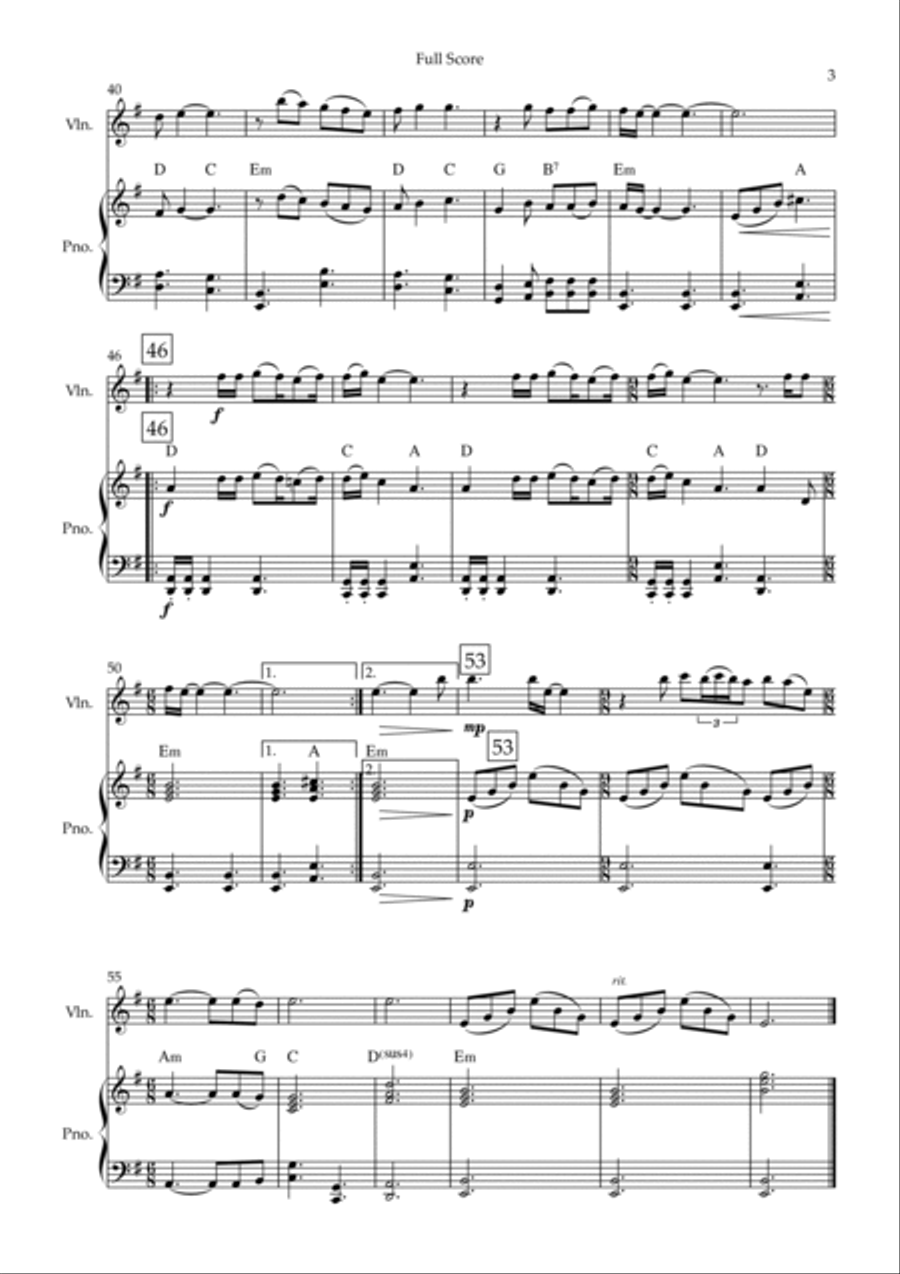 Nothing Else Matters Violin Solo scores gallery preview page 3