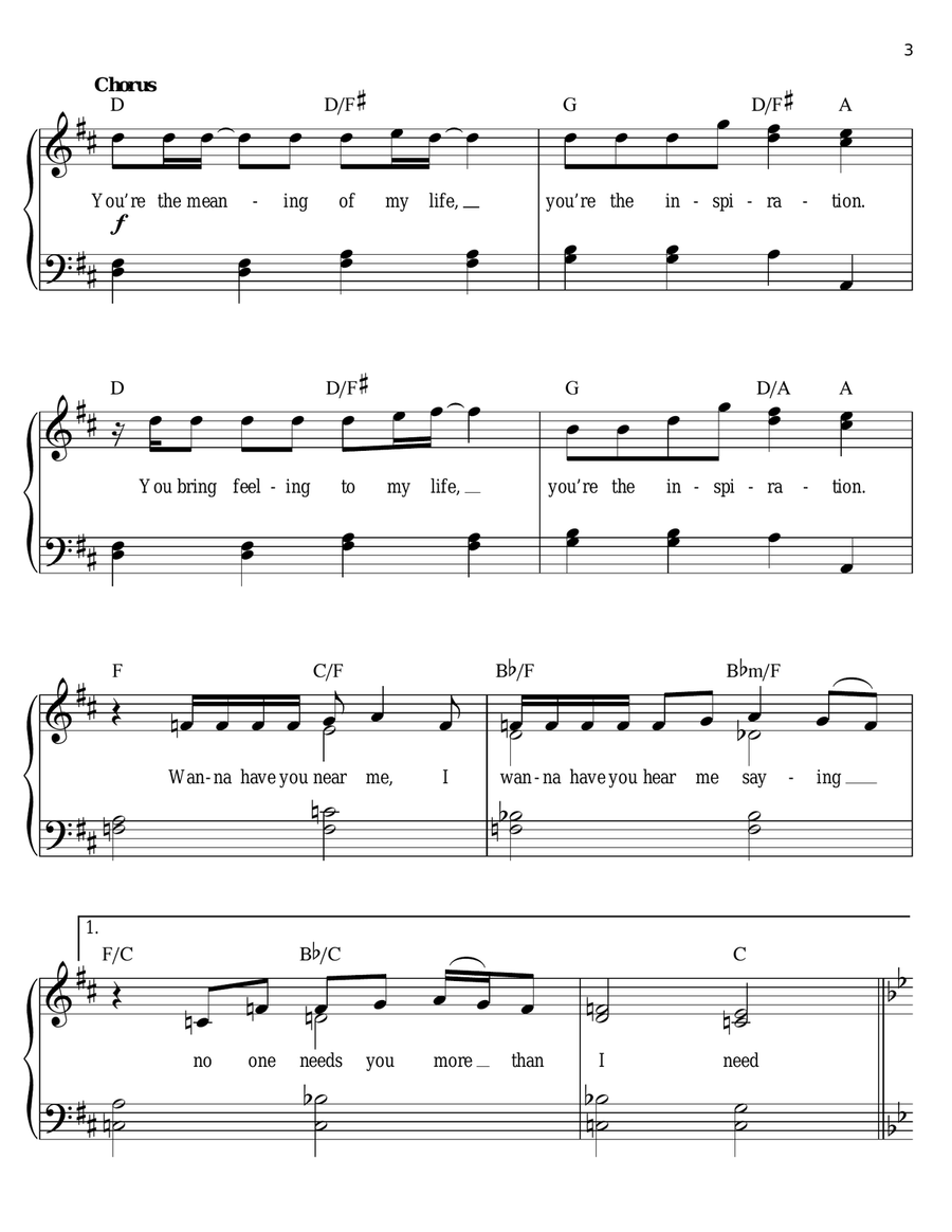You're The Inspiration You're The Inspiration Voice scores gallery preview page 3