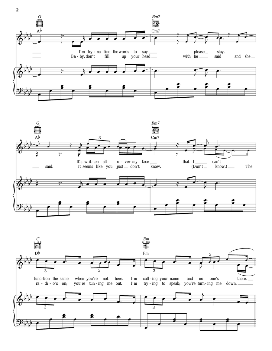 Everybody Knows Piano, Vocal, Guitar scores gallery preview page 2