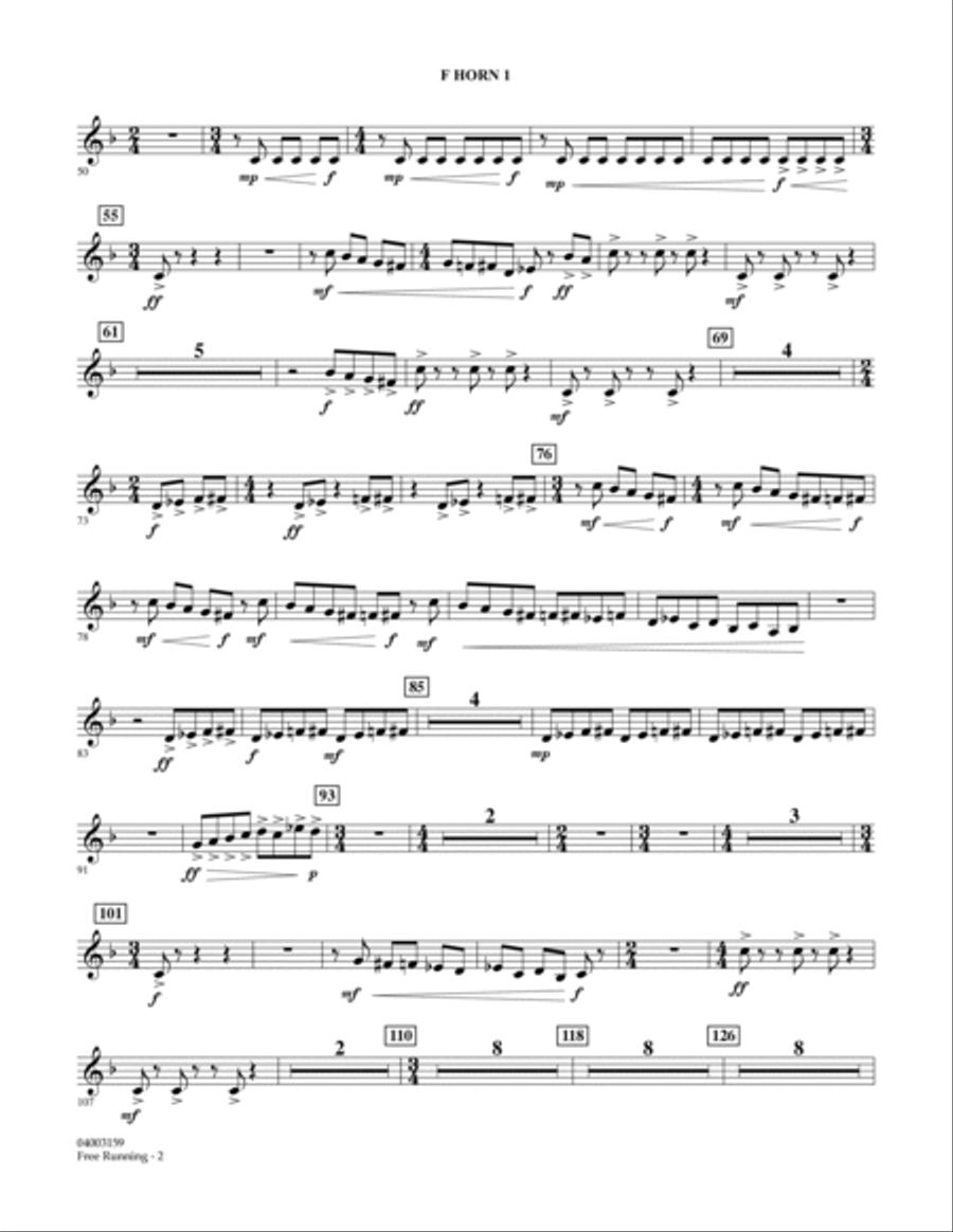 Free Running - F Horn 1 Free Running - F Horn 1 Concert Band scores gallery preview page 2