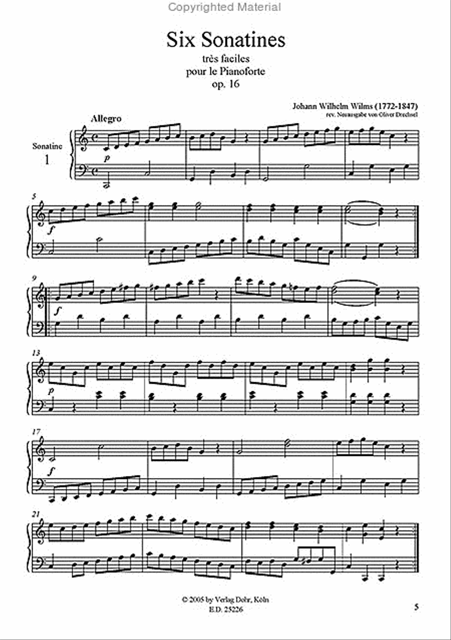 Six Sonatines très faciles pour le Pianoforte op. 16 Piano Solo scores gallery preview page 2