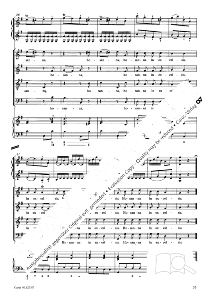Missa brevis in G major 4-Part scores gallery preview page 34