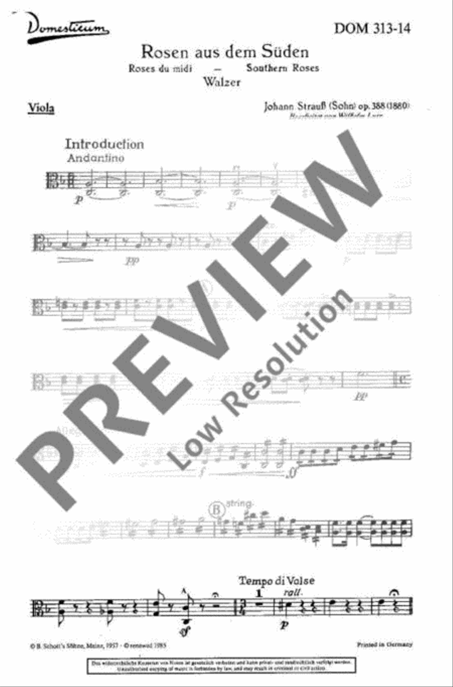Rosen aus dem Süden Oboe scores gallery preview page 2
