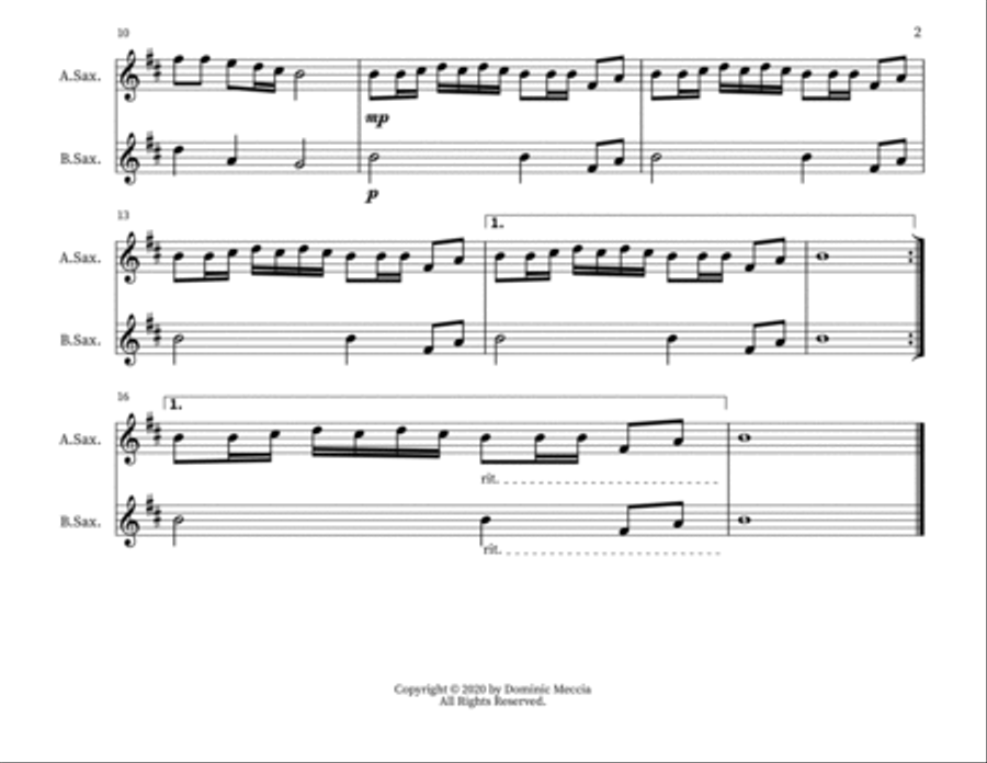 Zum Gali Gali Woodwind Duet scores gallery preview page 2