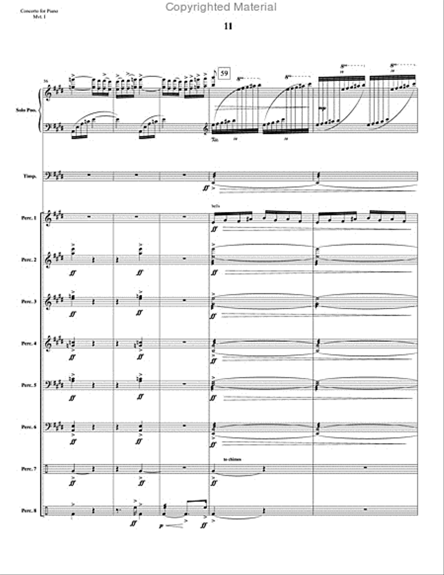Concerto for Piano and Percussion Orchestra Percussion Ensemble scores gallery preview page 22