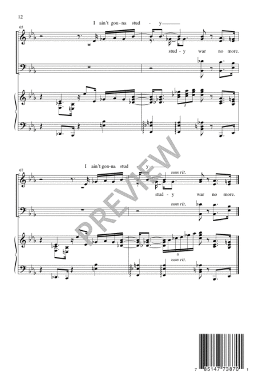 Study War No More Study War No More 4-Part scores gallery preview page 12