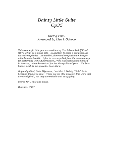 Dainty Little Suite Op35 for Flute and Piano image number null