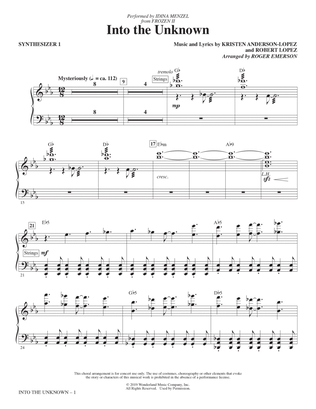Into The Unknown (from Disney's Frozen 2) (arr. Roger Emerson) - Synthesizer I
