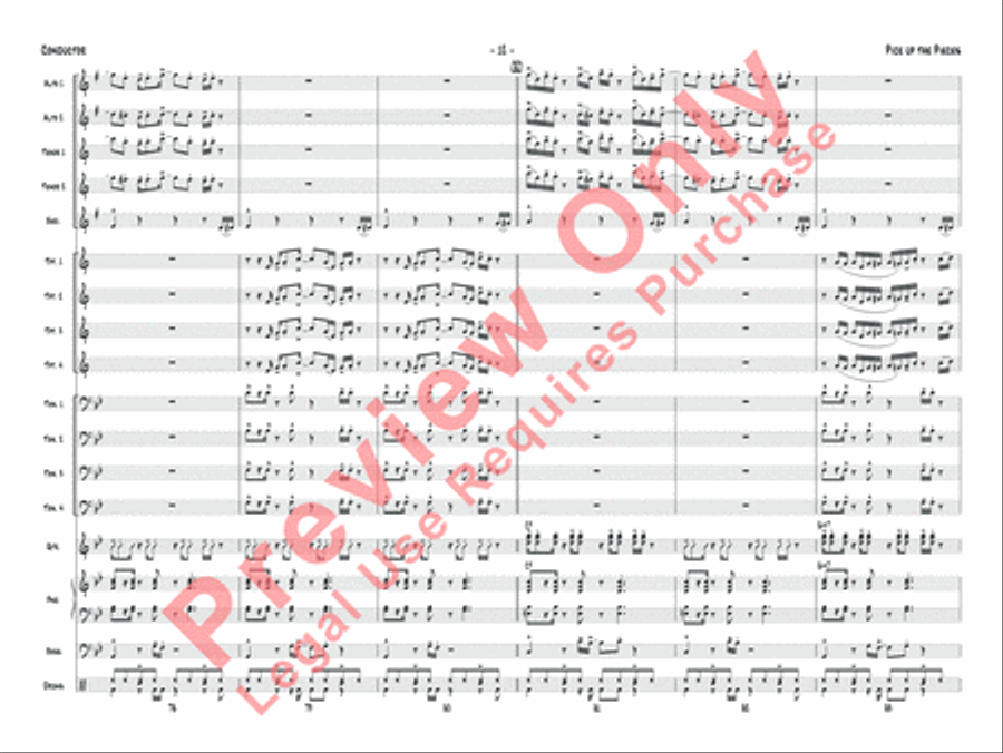 Pick Up the Pieces (score only) Jazz Ensemble scores gallery preview page 15