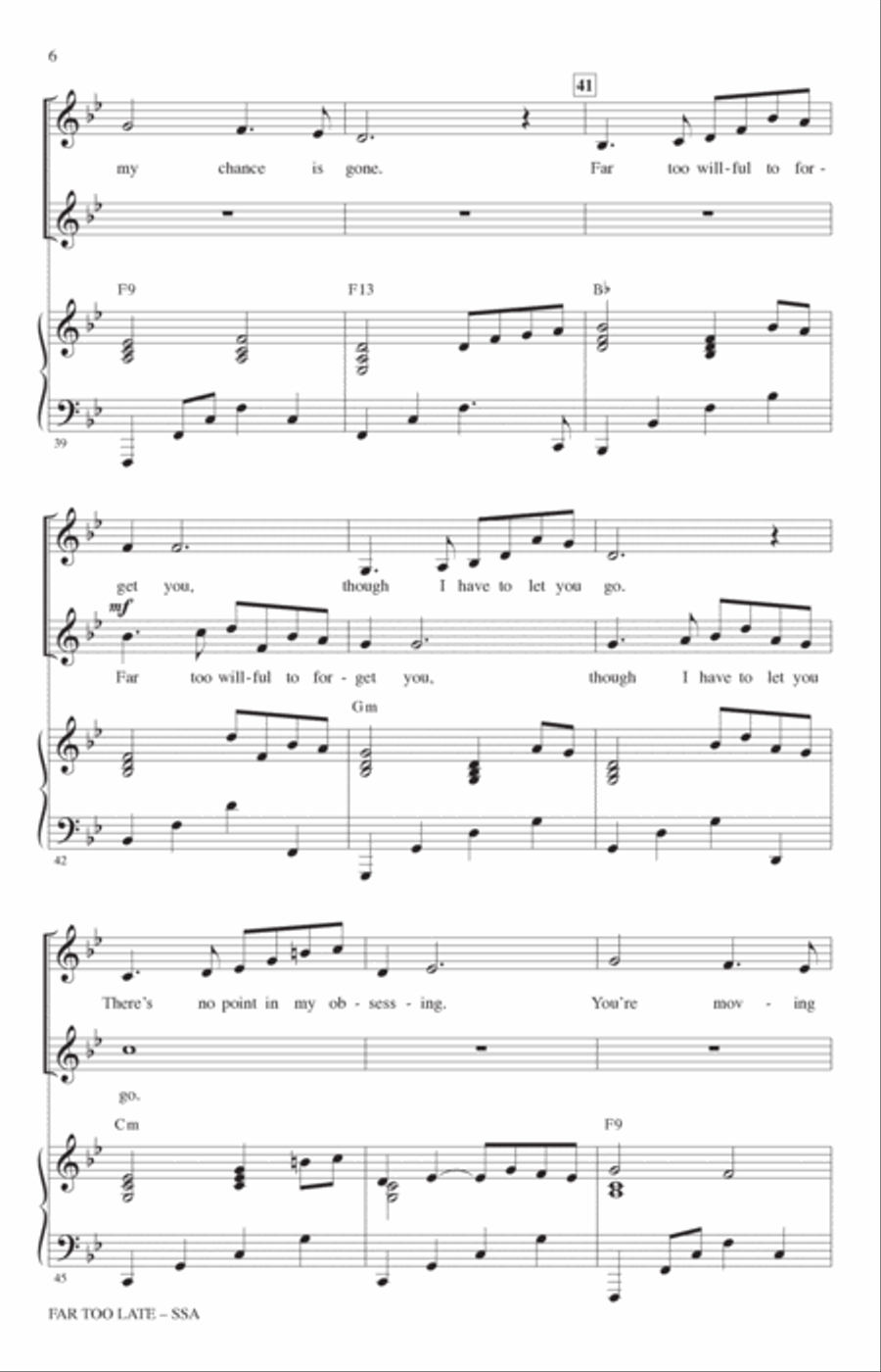 Far Too Late (from Cinderella) (arr. Mac Huff) SSA scores gallery preview page 5