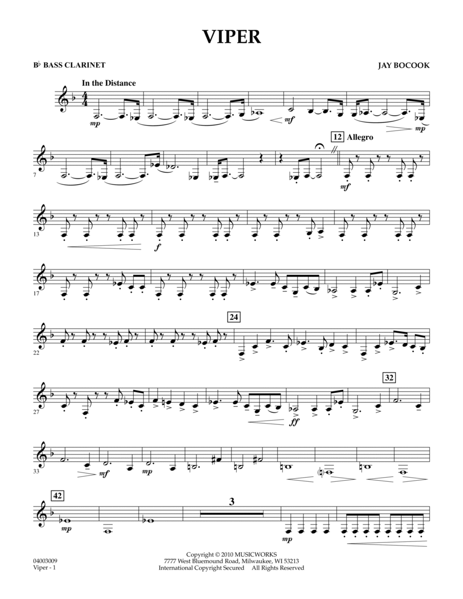 Viper - Bb Bass Clarinet Concert Band scores gallery preview page 1