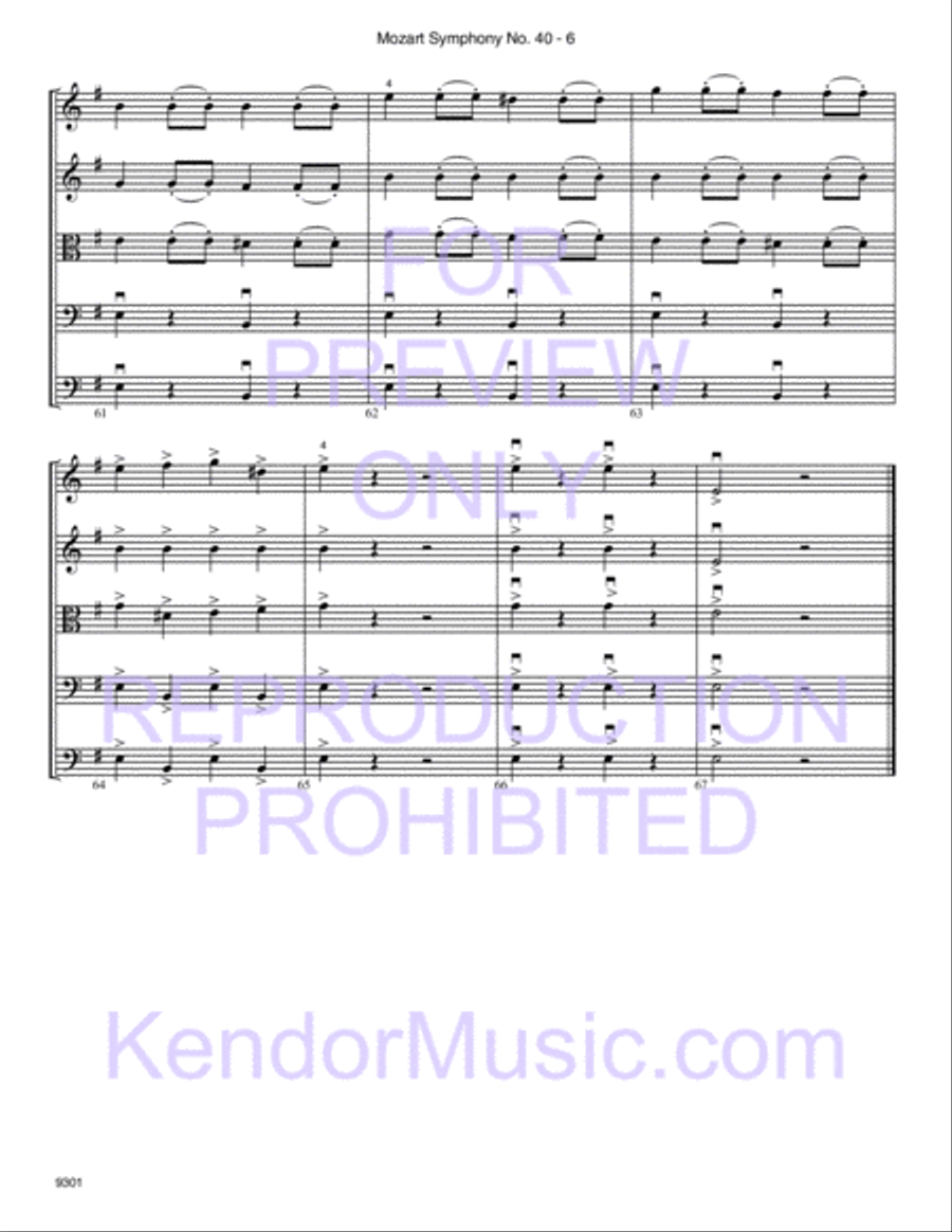 Mozart Symphony No. 40 (First Movement, K. 550) String Orchestra scores gallery preview page 7