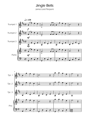 Jingle Bells - Trumpet Trio w/ Piano