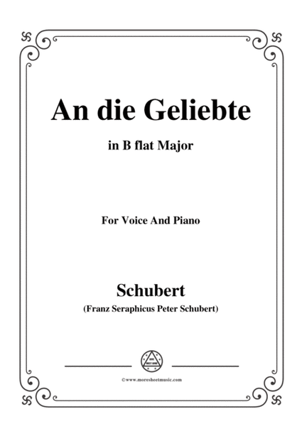 Schubert-An die Geliebte,in B flat Major,for Voice&Piano image number null