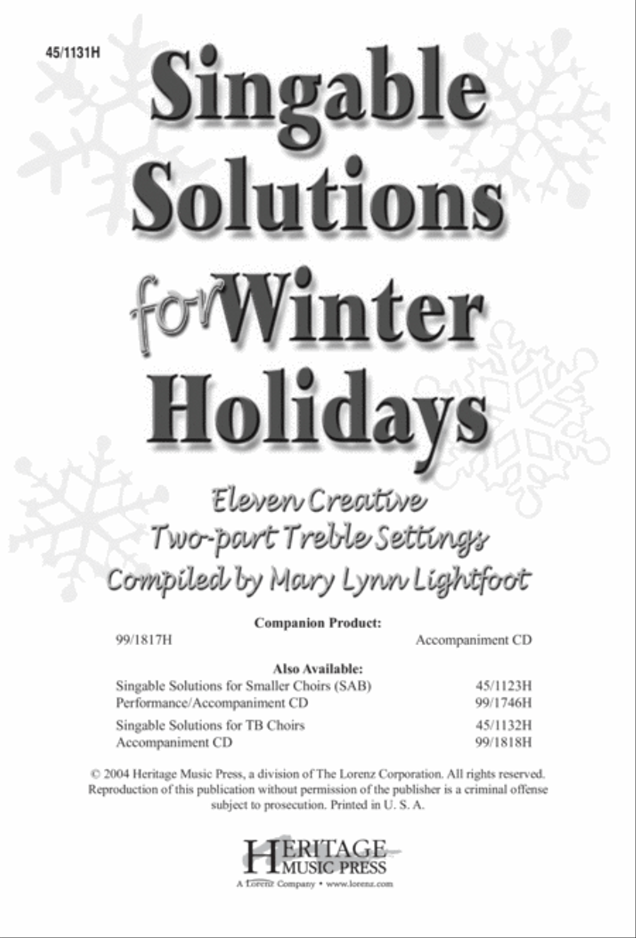Singable Solutions for Winter Holidays 2-Part scores gallery preview page 1