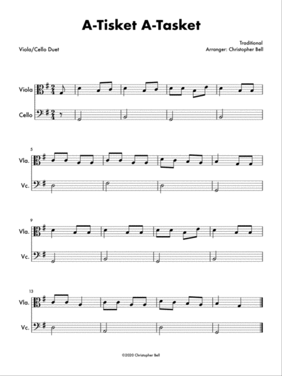 A-Tisket A-Tasket String Duet scores gallery preview page 1