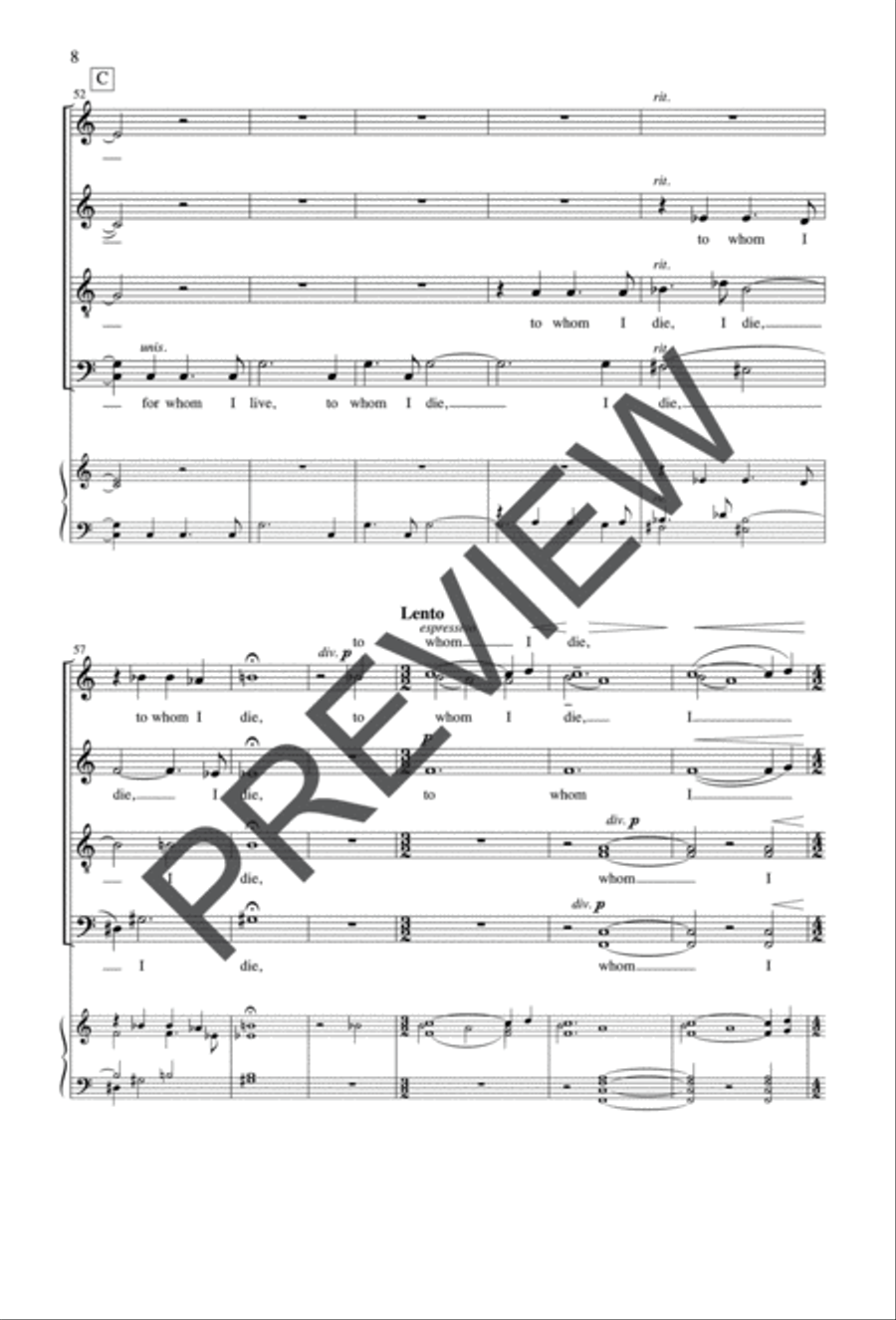 O Thou Great Power, in Whom I Move Divisi scores gallery preview page 7