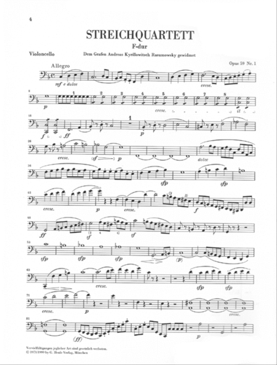 String Quartets Op. 59, 74, 95 String Quartet scores gallery preview page 7