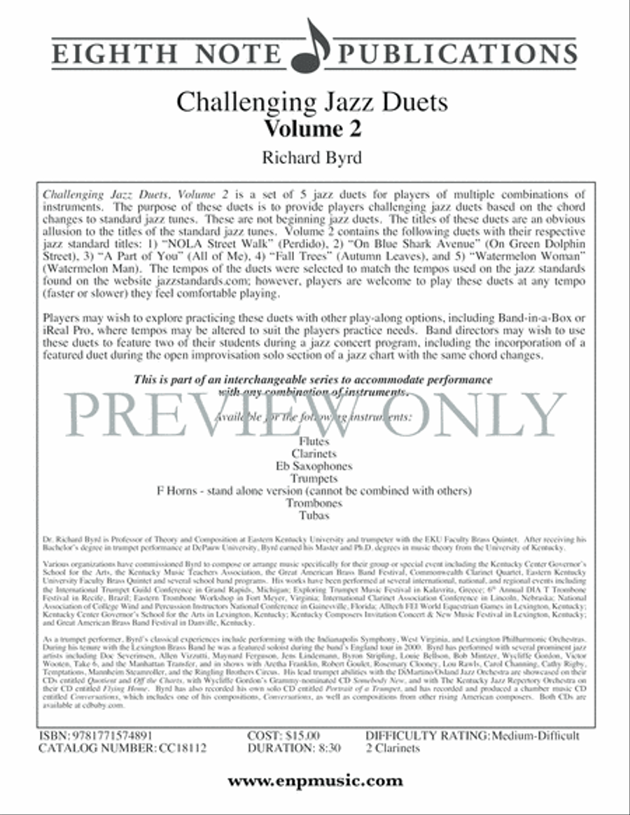 Challenging Jazz Duets, Volume 2 Small Ensemble scores gallery preview page 2
