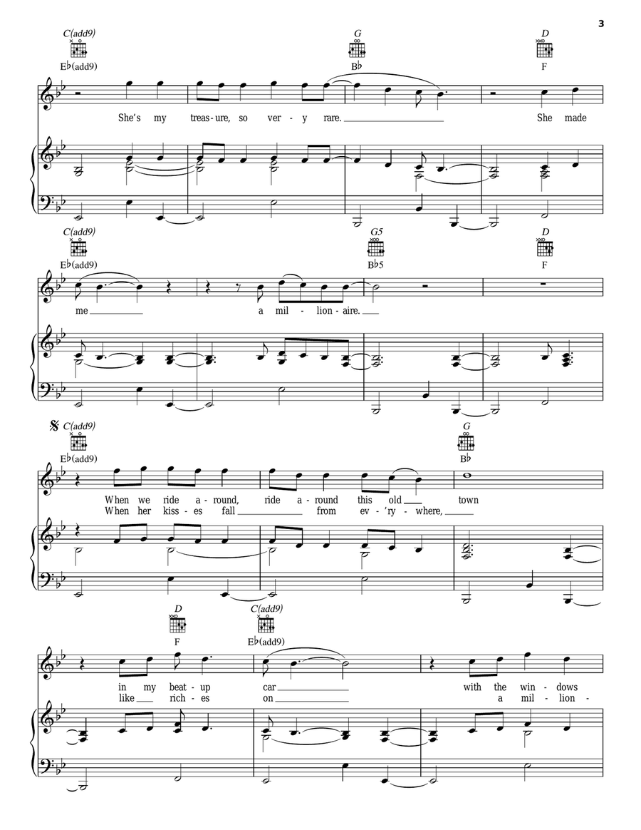 Millionaire Millionaire Piano, Vocal, Guitar scores gallery preview page 3
