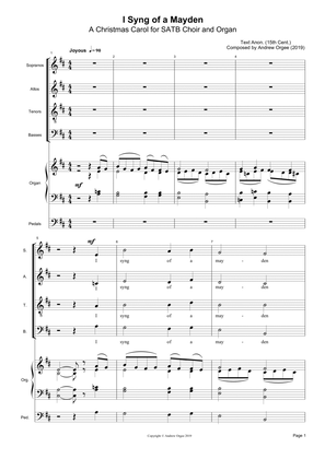 I Syng of a Mayden - A Christmas Carol for SATB Choir and Organ