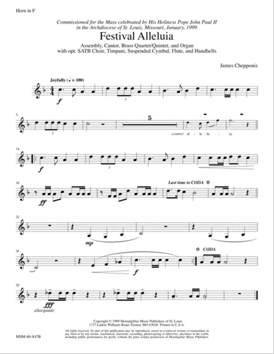 Festival Alleluia (Instrumental Parts)